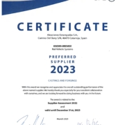 Certificado Proveedor Preferente_AESA_Knorr_Bremse